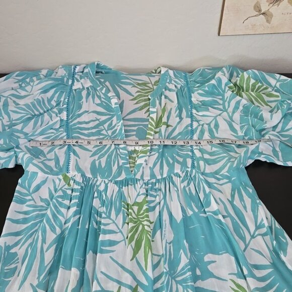 Poupette St Barth Tropical Floral Women's Aria Tiered Mini Dress Size M/L - Picture 12 of 14